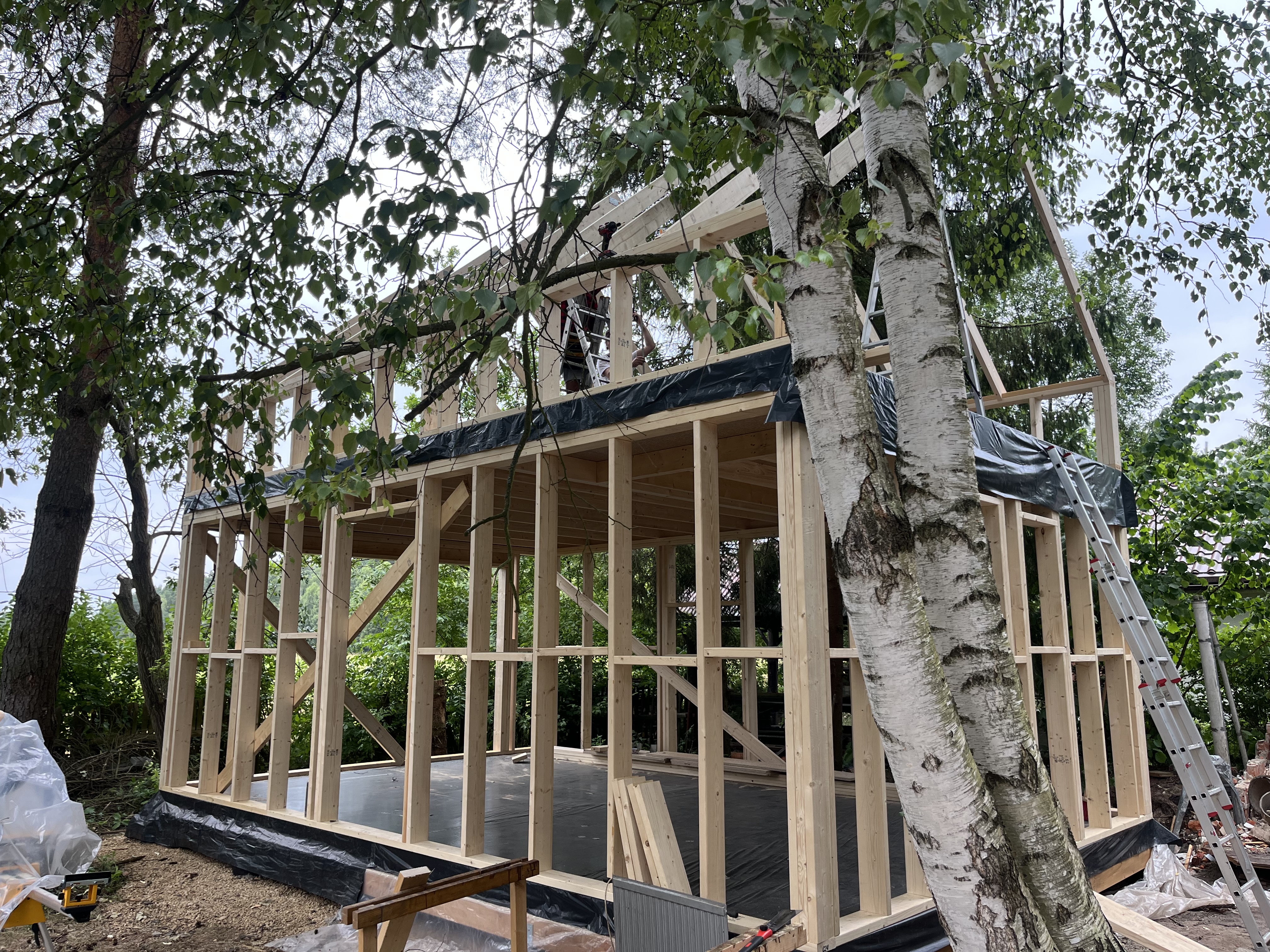 Budowa domu szkieletowego Nord Frame w trakcie realizacji